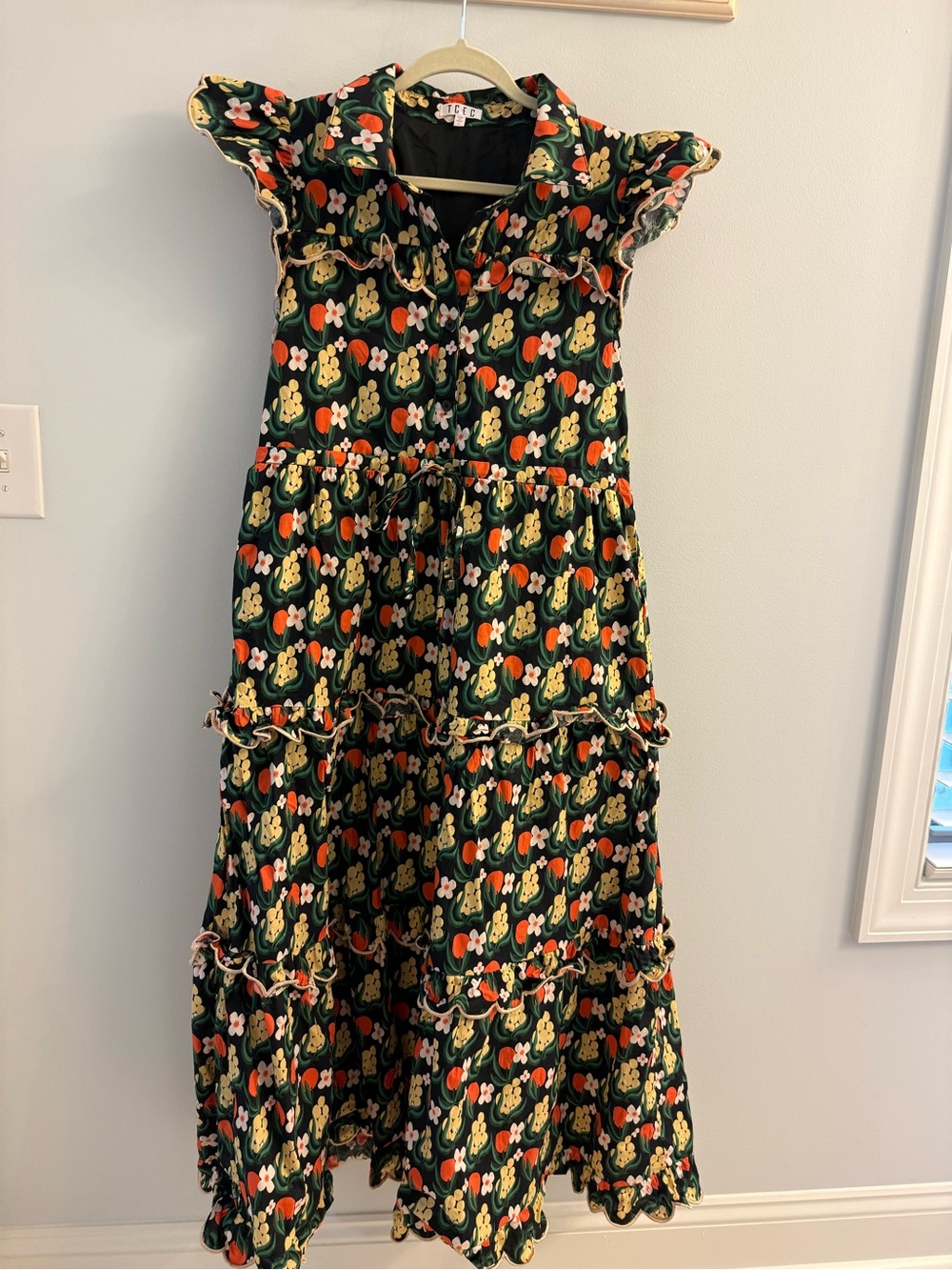 Black Floral Tiered Dress